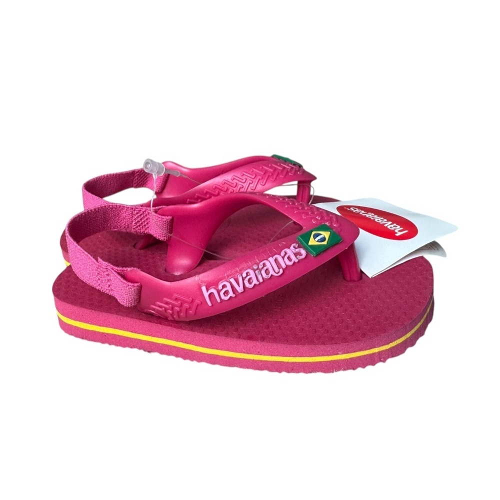 NWT Havaianas Baby Brasil Logo Pink Flip Flop Sandals Baby Size 6C - Picture 4 of 6